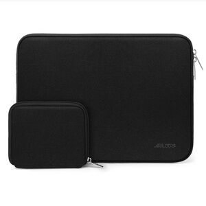 Durable Protective Computer Laptop Sleeve Bag with Small Case-BLACK